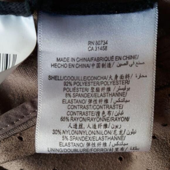 BCBGMaxAzria Faux Suede Perforated Scalloped Hem Asymmetrical Jacket Tan Sz XS - Picture 12 of 13